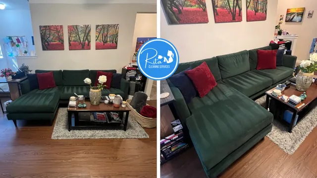 Clean, staged living room after a Rita Cleaning Services visit